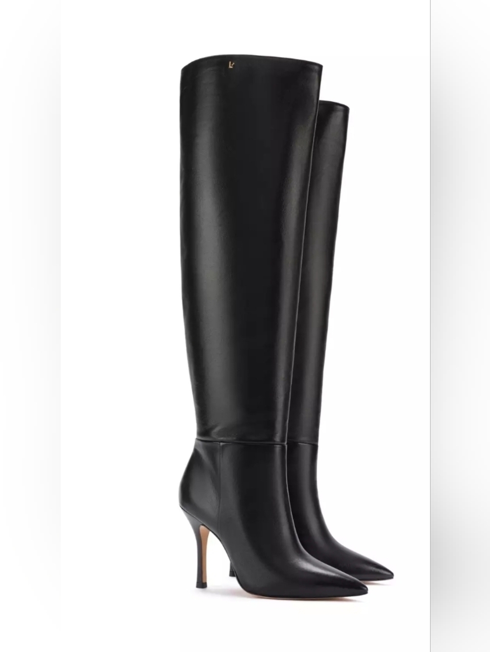 Larroudé Kate Tall Calf Skin Boots Black US 6 *Handmade* Anthropologie NIB #$700